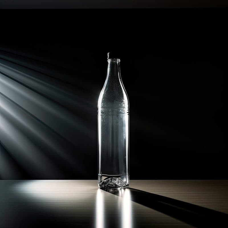 Gazian Water premium glass bottle — photorealistic product view